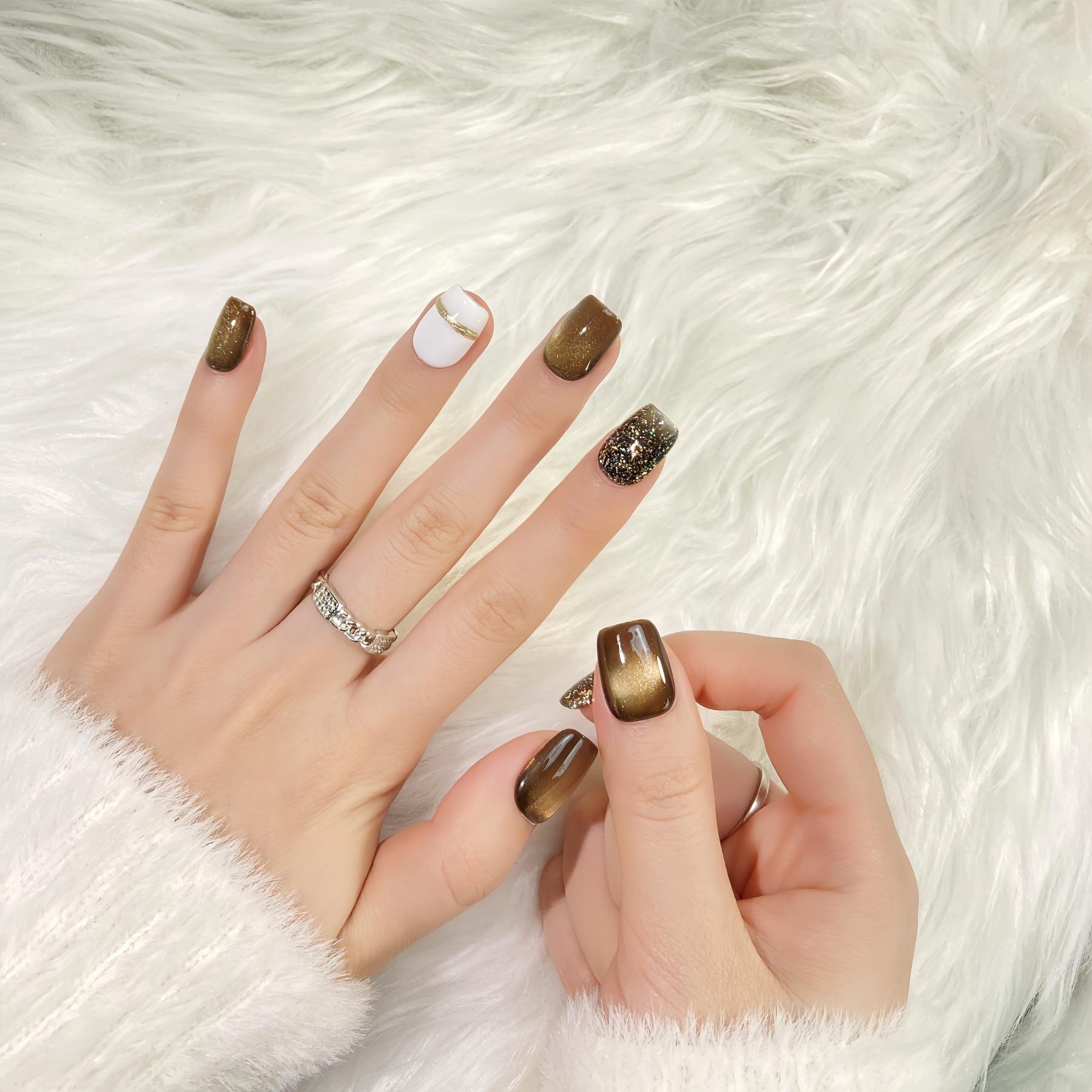 Trending Handmade Cat Eye Nail Art: Luxurious, Eye-Catching, High-End, Light-whitening Blocks, Celebrity Style Stickers