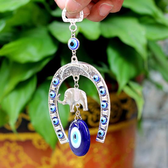 Thai Amulet Evil Eye Horseshoe Elephant Pendant Decor Retro Vintage Protect Dream Charm Talisman Powerful Wealth Success Health Luck Jewelry
