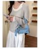 High-End Women's Denim Pleated Dumpling Tote Bag - Autumn/Winter 2026 Collection
