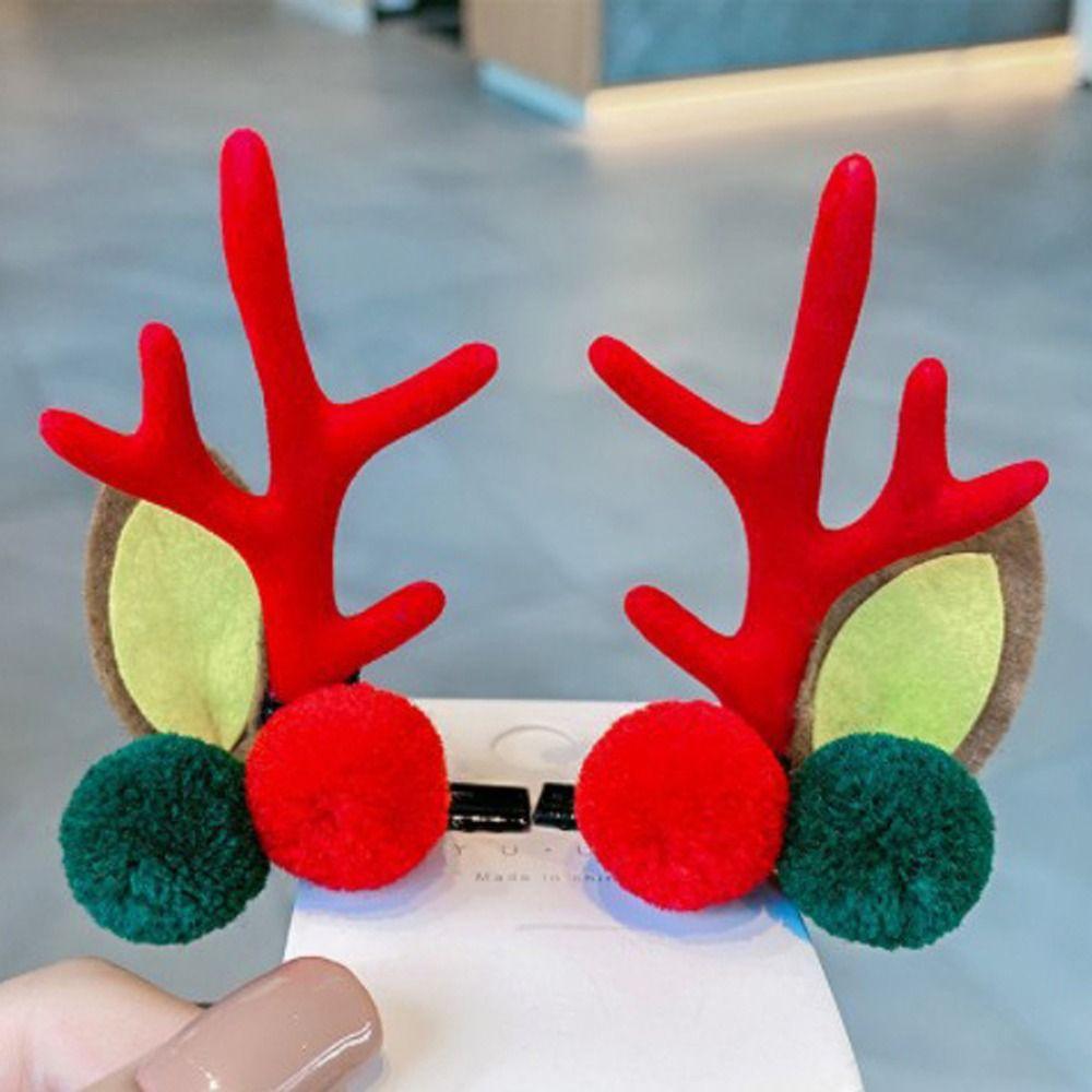 Xmas Ornaments Elk Ear Pine Cone Hairpins Hair Accessories Merry Christmas Decor Antler Hairpin