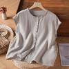 2026 Artistic Retro Ruffle-Edge Sleeveless Cotton Linen Top