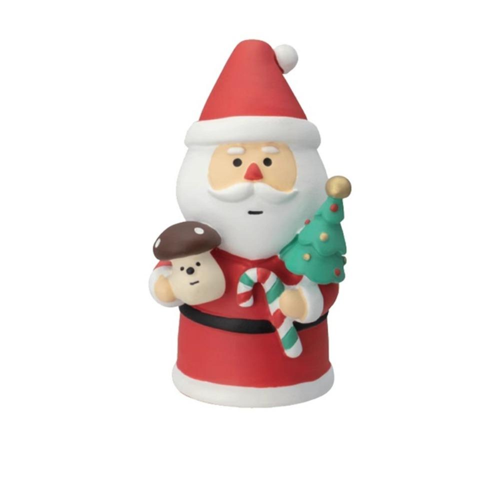 Mushroom Christmas Ornaments Miniature Resin Santa Claus Decoration  Cake Decoration