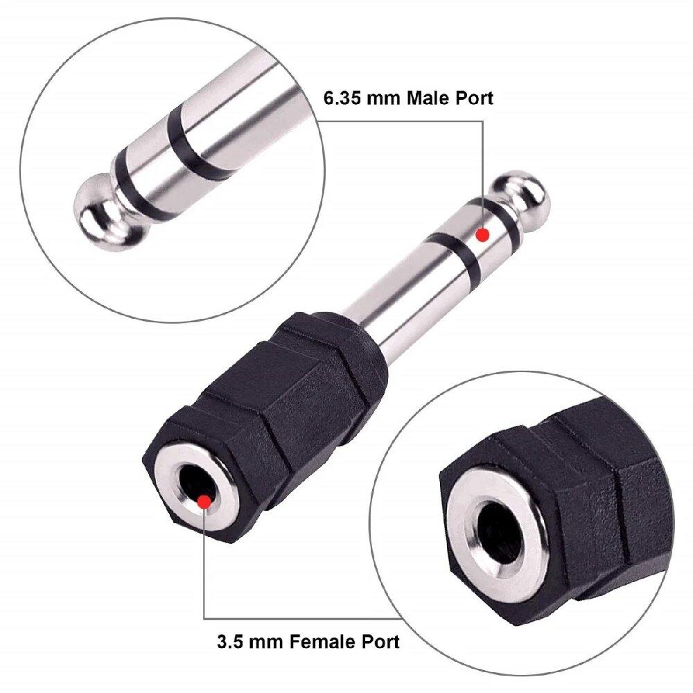 3.5mm Female To 6.35mm(1/4 Inch) Male Stereo Headphone Audio Adaptor/Microphone Plug Jack Adapter Converter