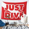 Just Dive Scuba Diving Flag Tapestry Decoration Art Aesthetic Tapestries for Living Room Bedroom Home Wall Cloth Wall Hanging