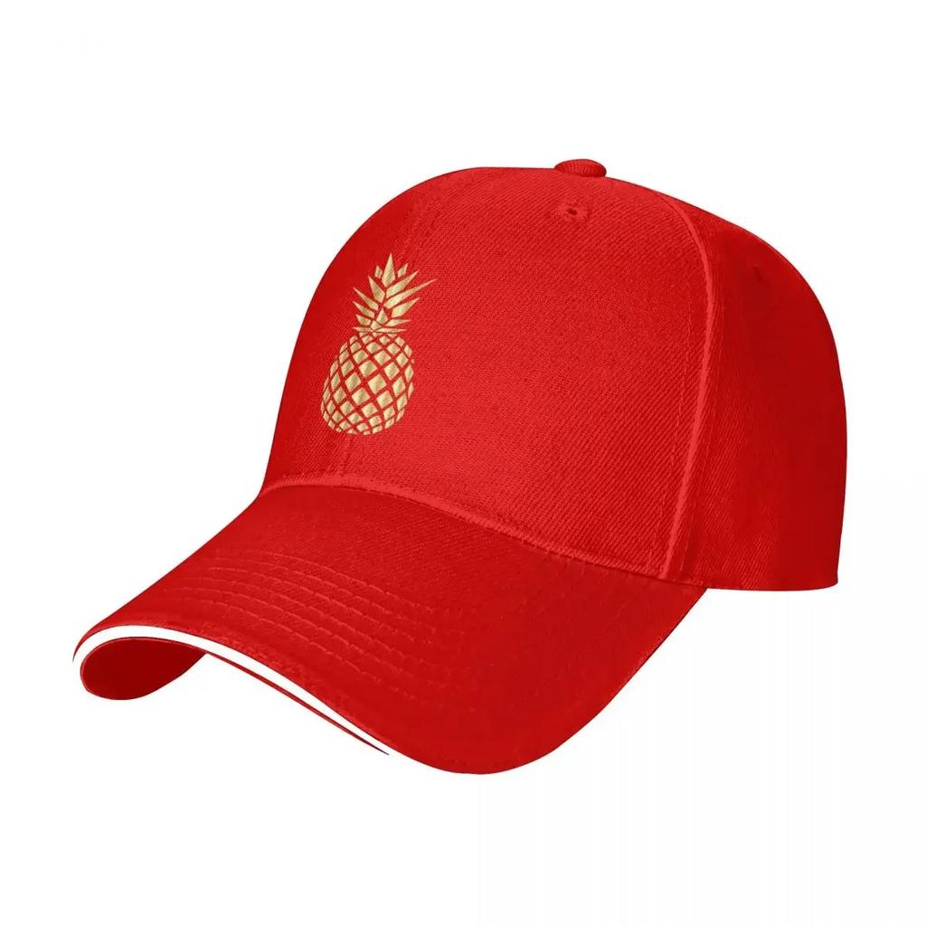 Golden PINEAPPLE Hiking Baseball Caps For Womens Unisex Female Beach Coquette Hat Hip Hop Trucker Cap