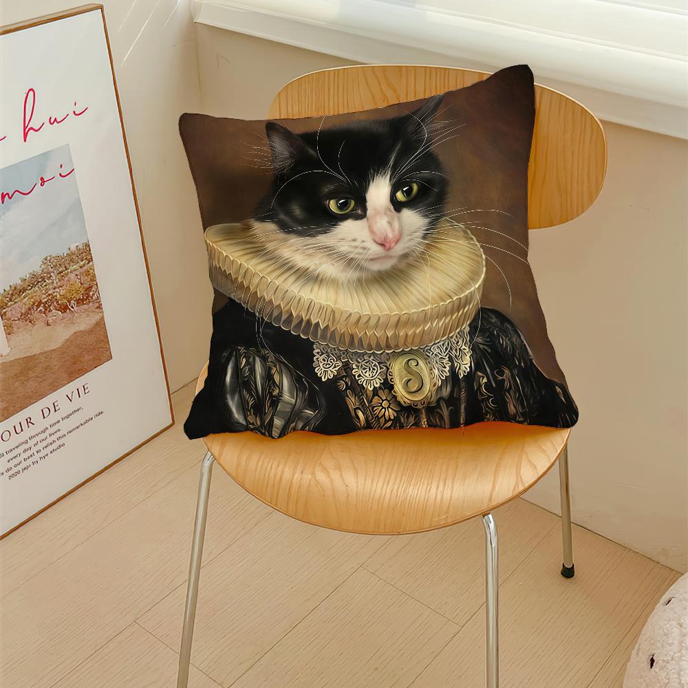 Portrait of the Palace Cat Cushion Cover Pillow Cover Decoration Room Home Sofa Living Office Car Nordic Simplicity