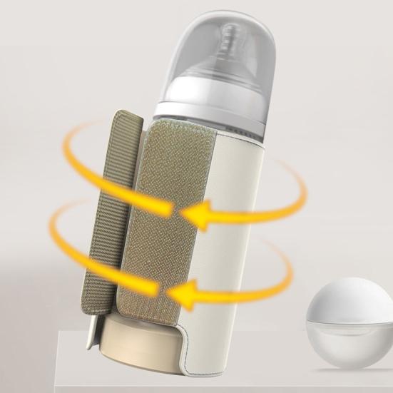 Milk Warmer Portable Baby Bottle Warmer with One-Button Control USB Rechargeable Wireless Milk Heater No Water Needed Intelligent Temperature Control