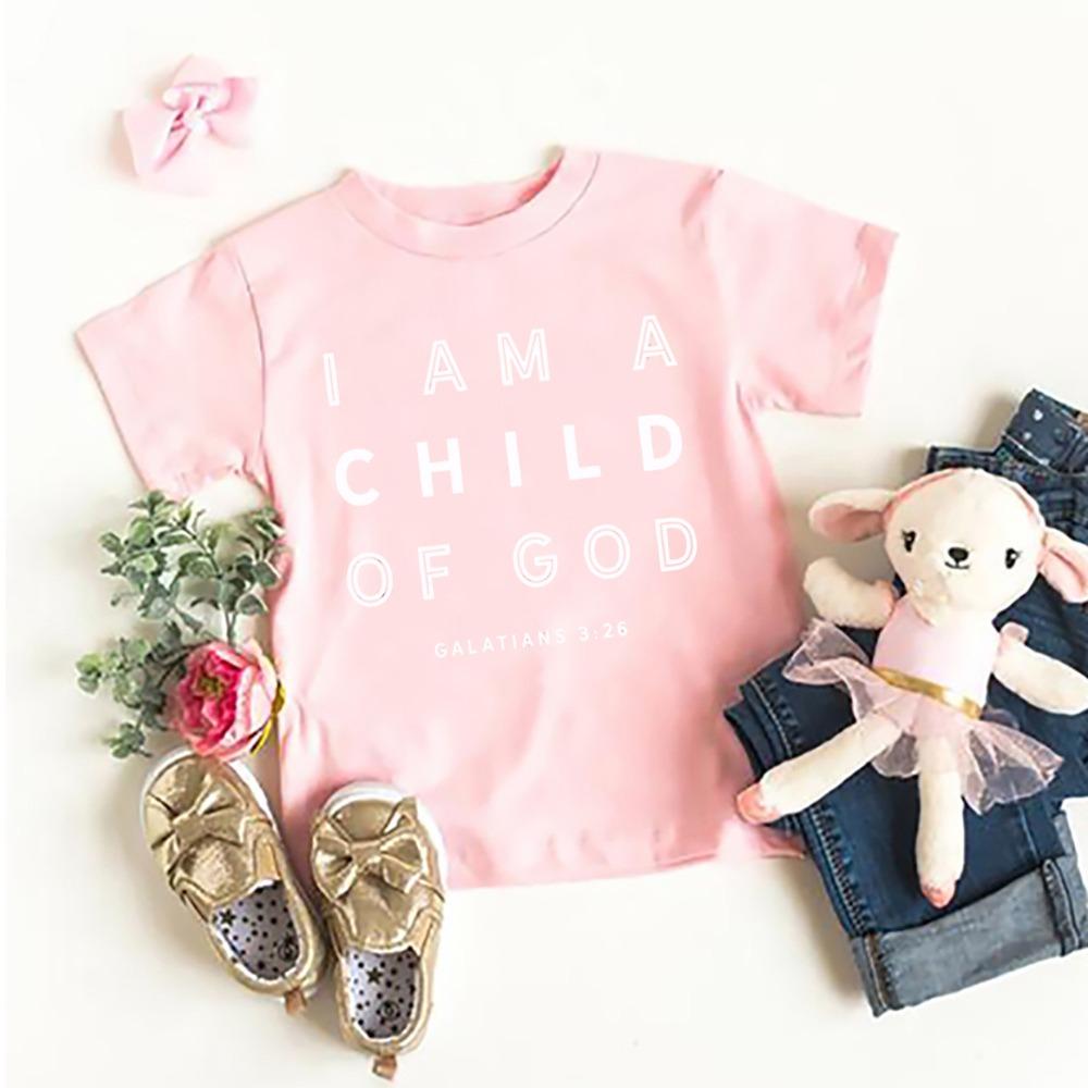 I Am A Child of God Printed Shirt T-shirt Girls Boys Short Sleeve Tops Vintage Tee Child Summer Shirts Tops Toddler Casual Tees