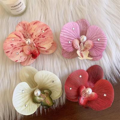 Butterfly Orchid Orchid Flower Hairpin Cloth Girl Hair Clip Sweet Flower Hair Clip  Seaside
