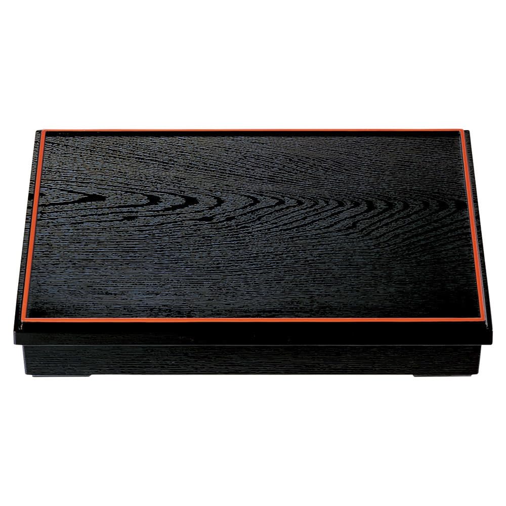 

New Long Wood Grain Shokado Black and Red Shokado Bento x x [A] 3-inch [38.5 26.5 6.5 cm]