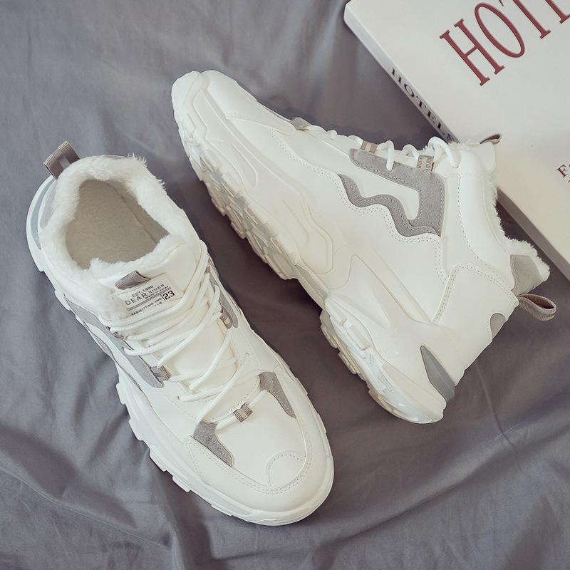 

2025 winter new British style high-top Martin boots snow men s shoes tooling trendy shoes velvet sports and leisure board shoes 44