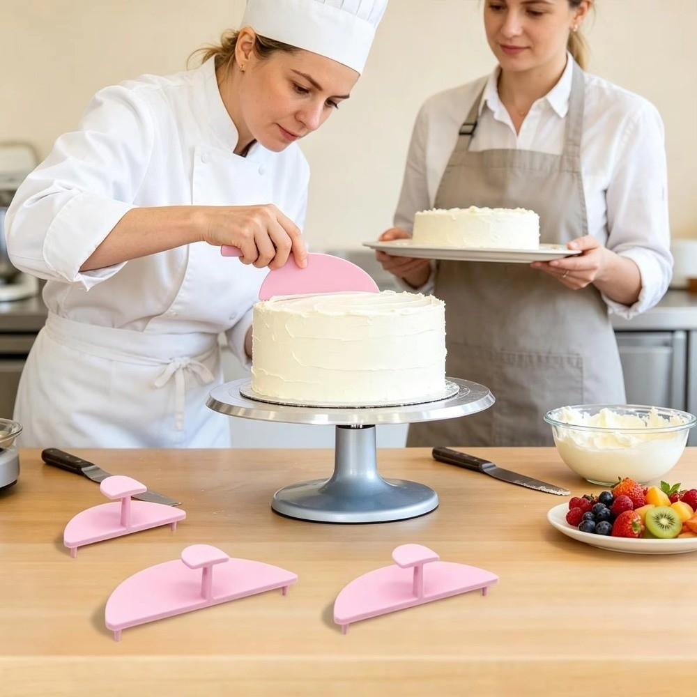3Pcs Plastic Cake Curve Tools Easy-Grip Handle Birthday Cake Decor Supplies Baking Accessories