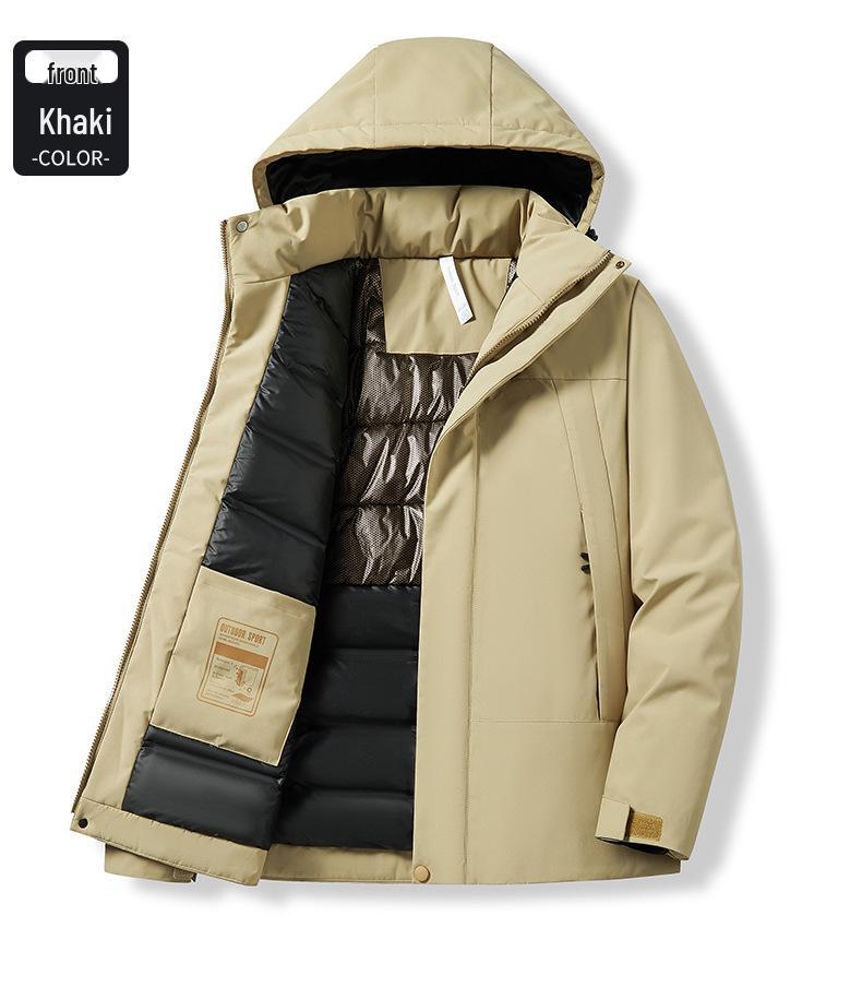 HJCAMEL Women's Color Block Windproof Waterproof Cotton Jacket with Detachable Winter Liner