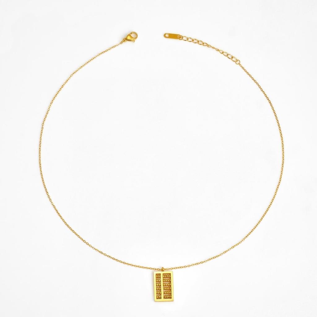 Destiny Lucky Small Round Bead Abacus Titanium Steel Necklace Three Colors Do Not Fade Temperament Versatile Collarbone Chain Women