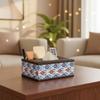 Artificial Leather Multi-functional Tissue Box Anti-moisture 4 Grid Tissue Storage Box Rectangular Tissue Paper Dispenser