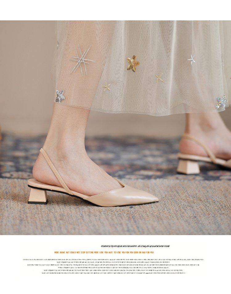 Shoes for Women Slingbacks Women's High Heels Shallow Mouth Office Sexy Slip-on Toe Cap Gladiator Sandals