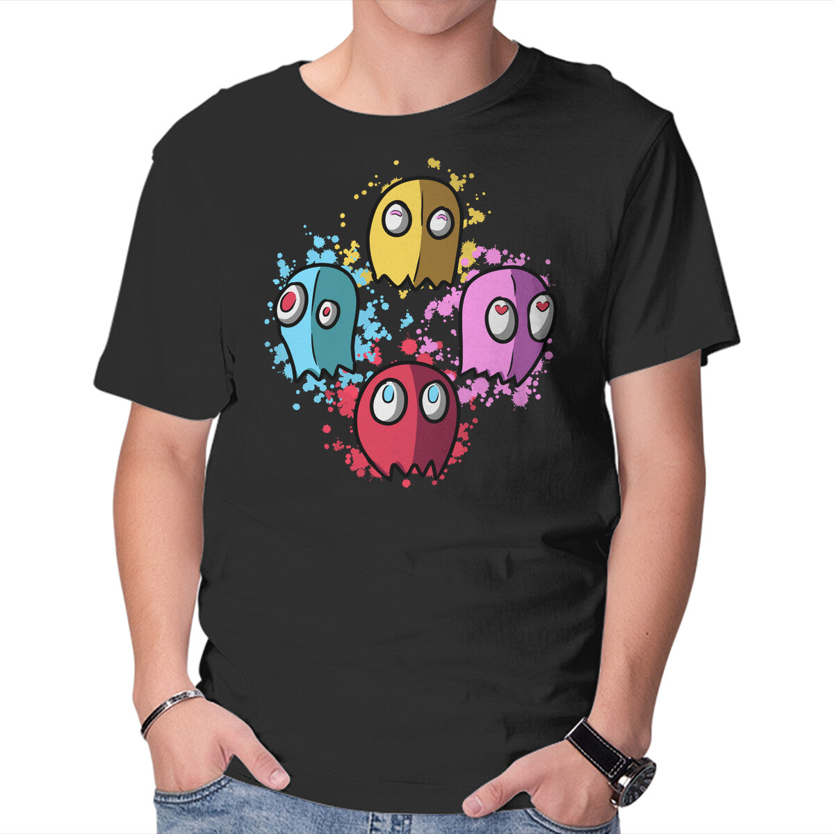 Unisex Crew Neck T-Shirt Bohemian Ghosts Graphic Short Sleeve Casual Tee XS