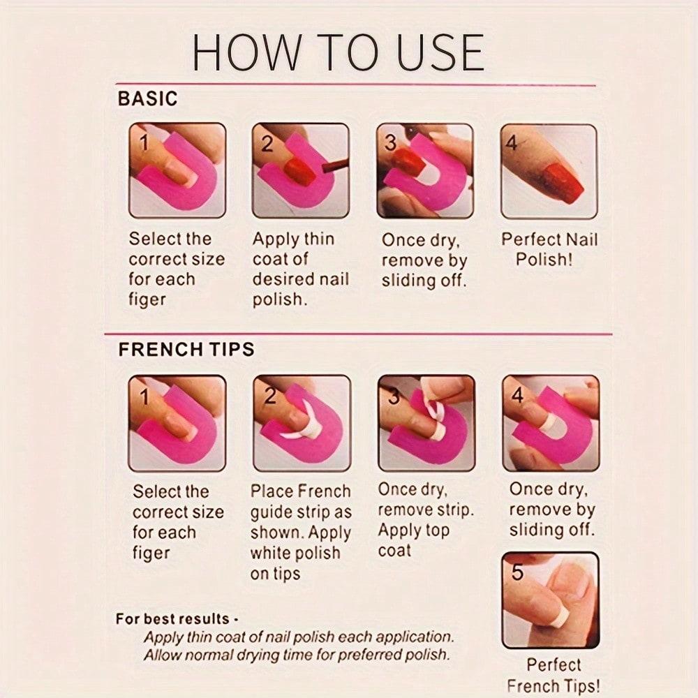 26pcs 10 Sizes U Curve Shape Nail Protector, Nail Polish Spill Proof Protector Tools, Nail Art Tools