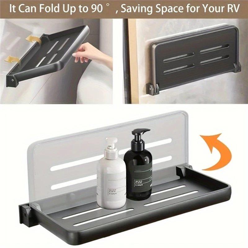 Fresh Aluminum Folding Bathroom Rack Space-Saving Design, Wall Mount Storage Solution Holder