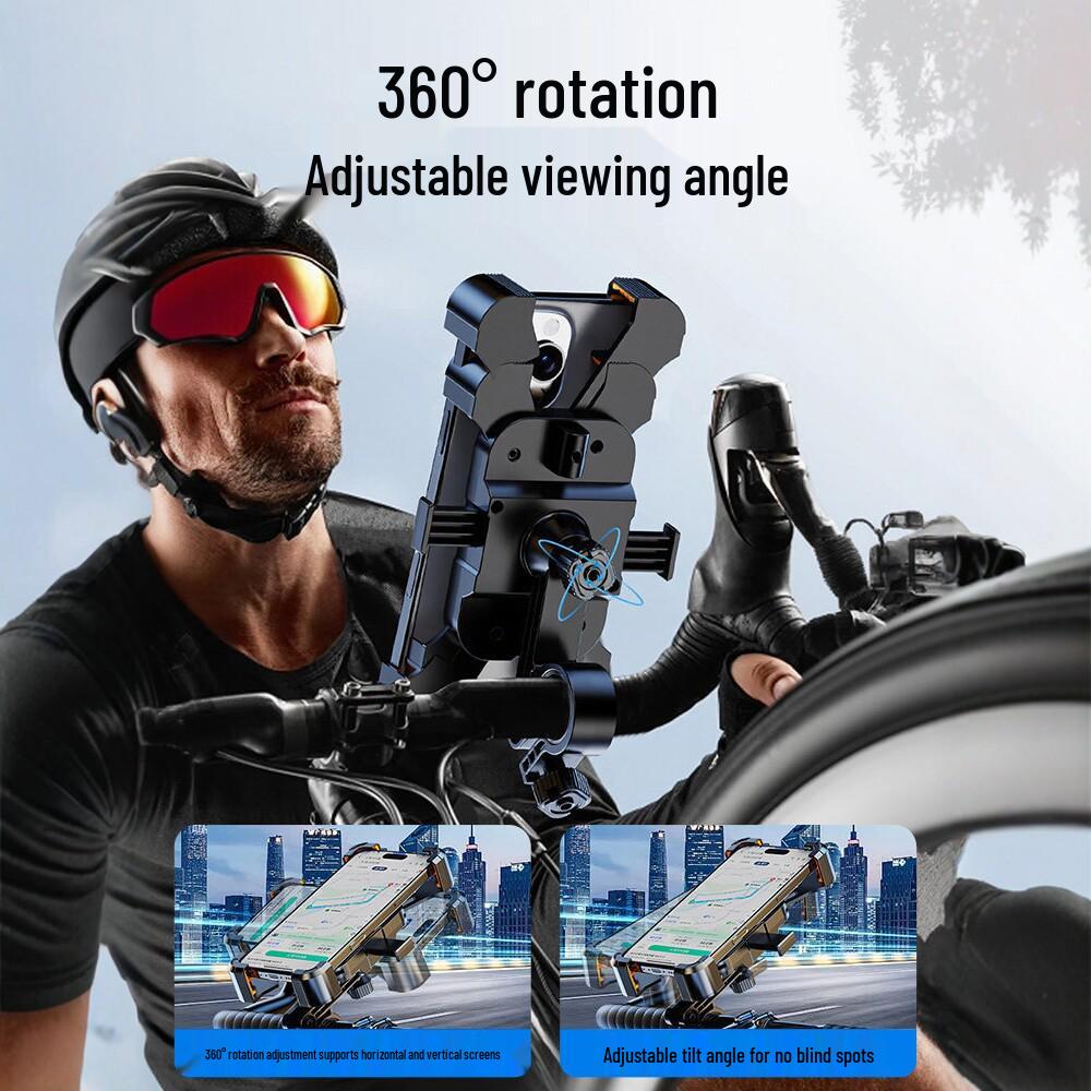 Electric Vehicle & Motorcycle Phone Holder - Shockproof Anti-Shake Mount for Navigation & Food Delivery Riding