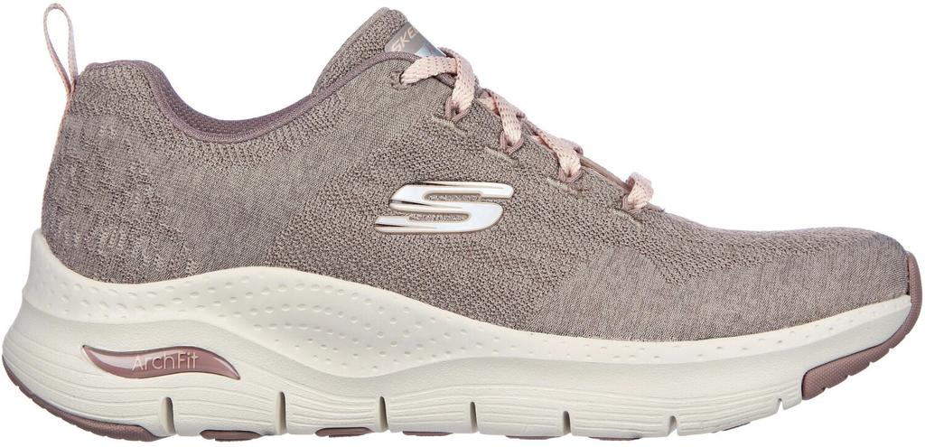 Кроссовки Skechers Arch Fit - Comfy Wave темно-таупового цвета из трикотажа с отделкой
