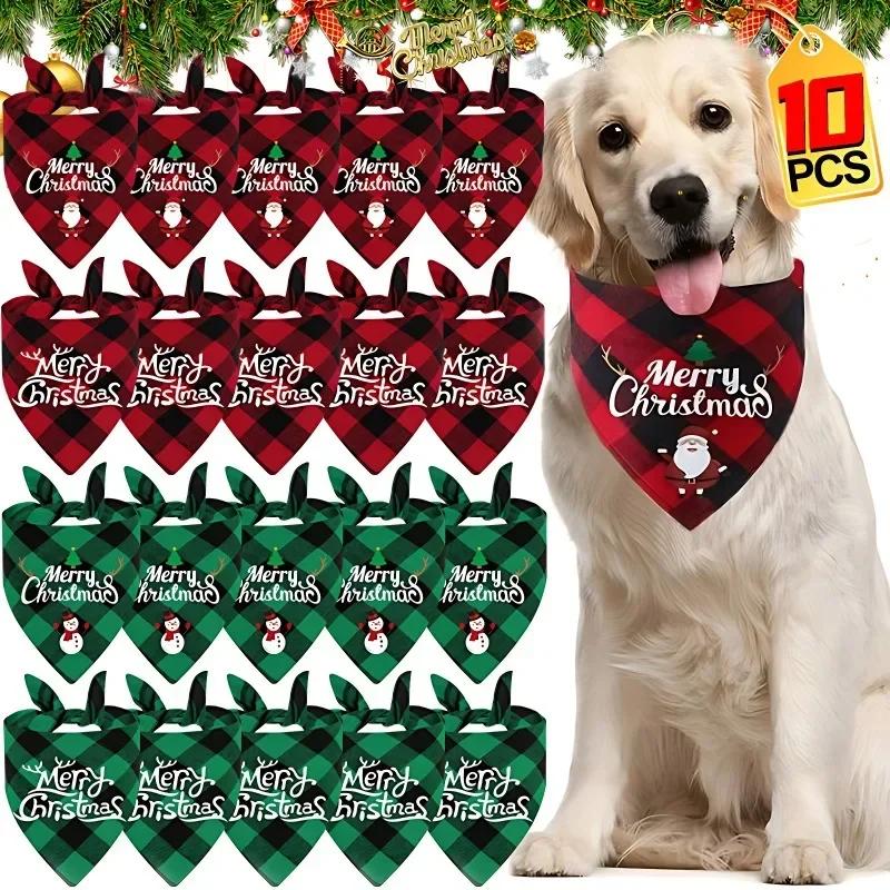 Haustier Dreiecksschal für große Hunde Weihnachtsfeier Bandanas Hund Lätzchen Pflegezubehör 10/5/2/1 Stück Optionen verfügbar