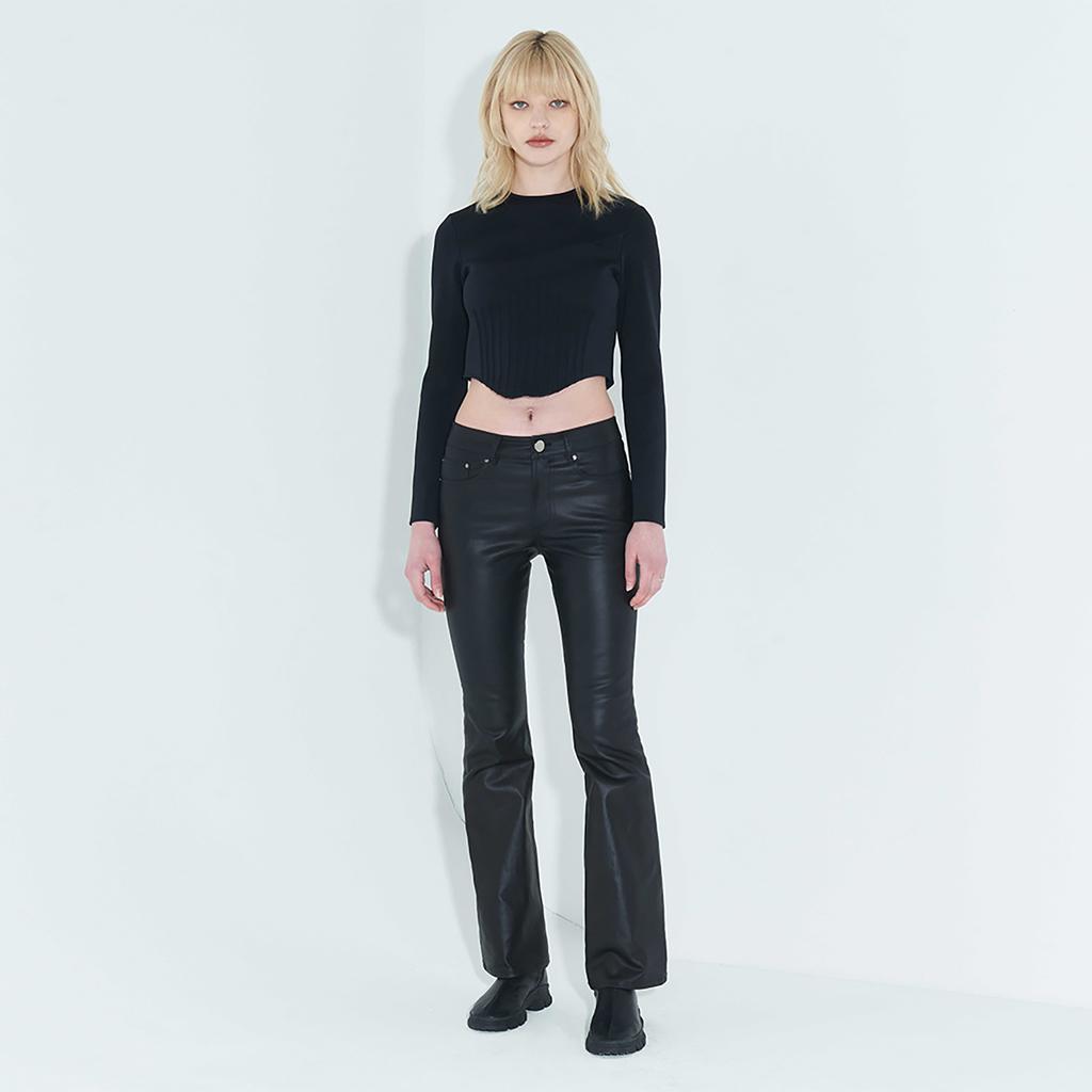 Kimjisu Pintuck Jersey Top _ Black