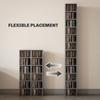 Set of 2 CD Media Display Shelf Unit Tower Rack with Adjustable Shelves, High Gloss Grey