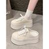 8CM Patent Microfiber Leather Synthetic Platform Wedge Breathable Pumps Summer Chunky Heels Mary Jane Slippers Shoes