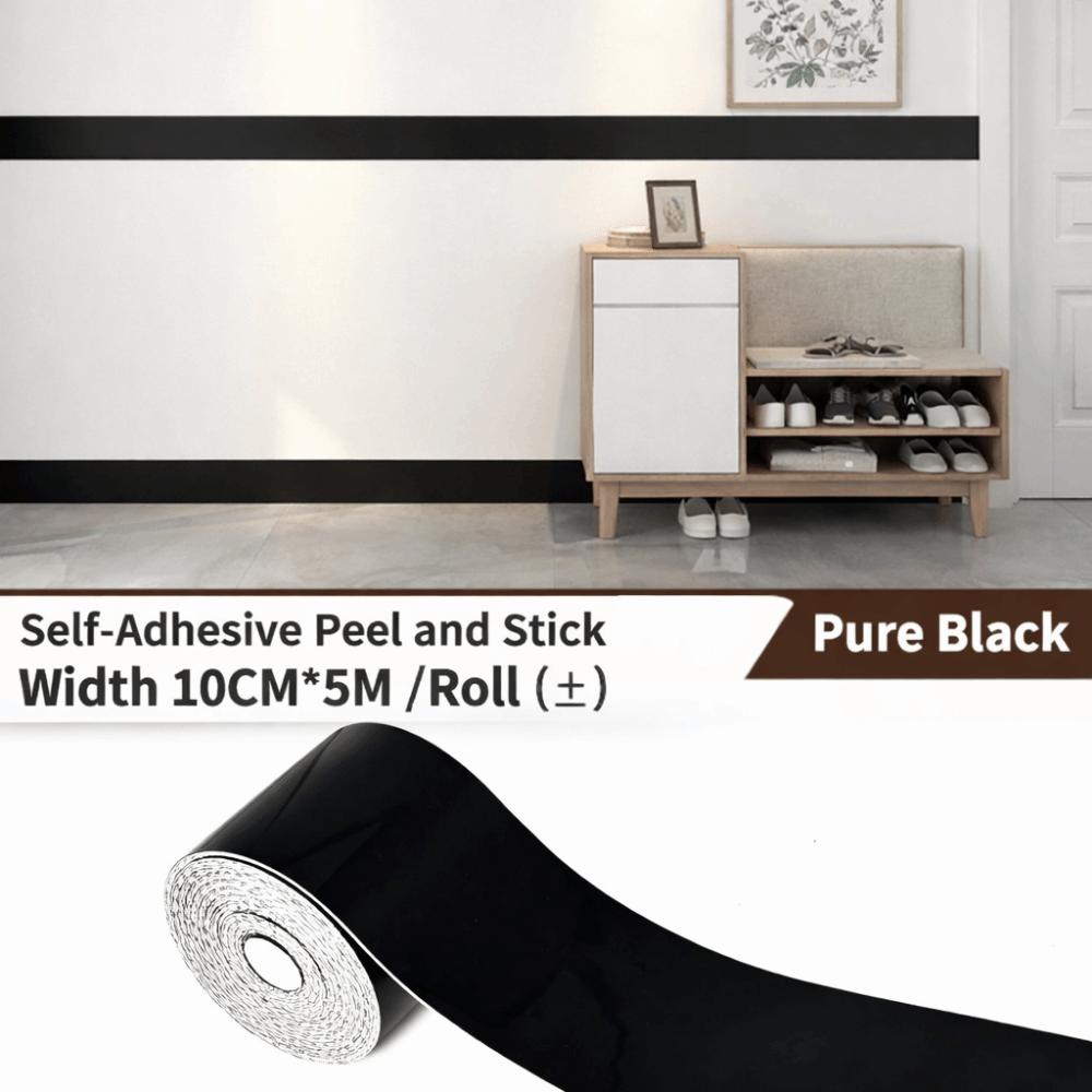 

10cmx5m Self-Adhesive Skirting Board Waterproof Removable Background Wall Wallpaper Stain-resistant Marble Wallpaper Sticker