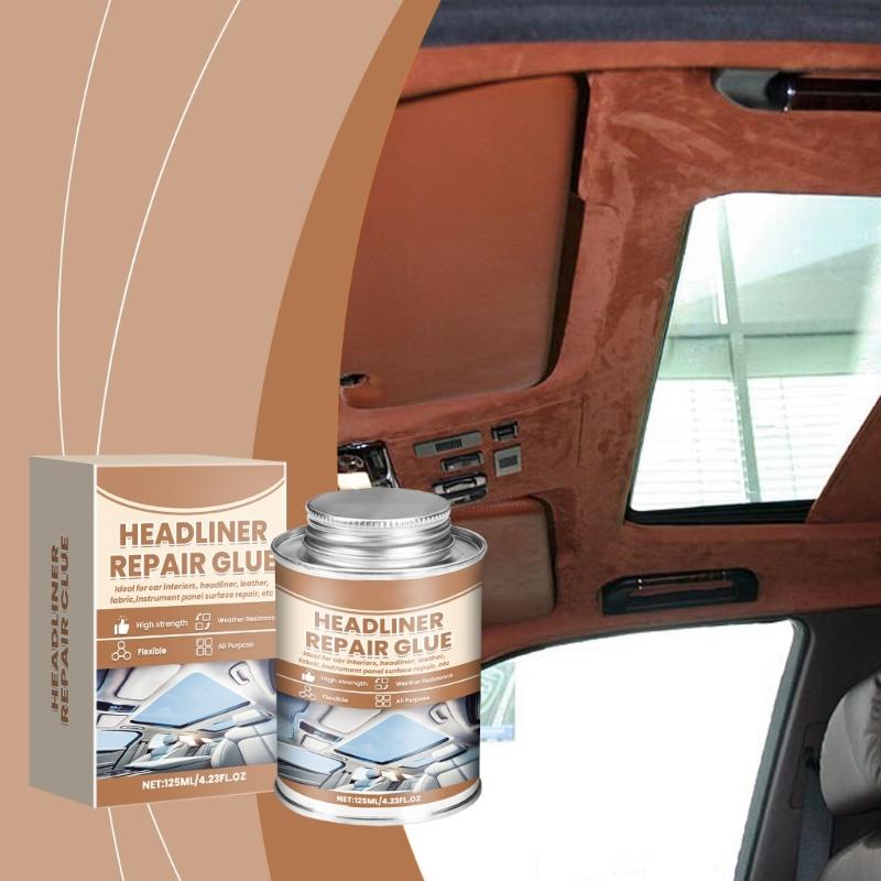 Headliners Repair Glues 125ml, Car Roof Liner Quick Dry Repair Adhesive Glues, Car Roof Fabric Adhesive