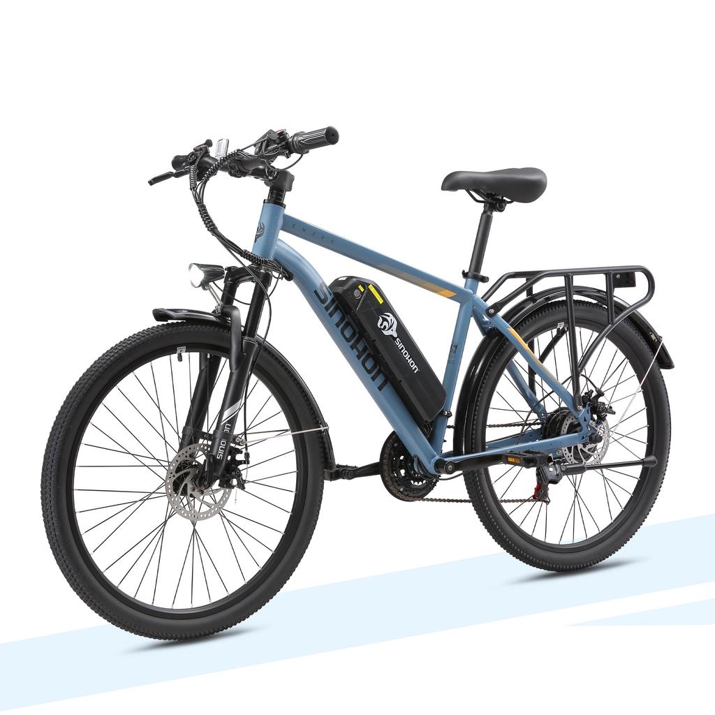 26'' 500W Electric Mountain Bike, 48V 12.5Ah Removable Battery 21 Speed Adult Electric Bicycle, Lock Suspension All Terrain E-Bike with Rear Rack