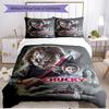 Juego de funda nórdica de 3 piezas (1 funda de edredón + 2 fundas de almohada, sin núcleo), Juego de Ropa de Cama Suave para Todas las Estaciones con Estampado de La Novia de Chucky, Regalo de Decoración para Dormitorio del Hogar