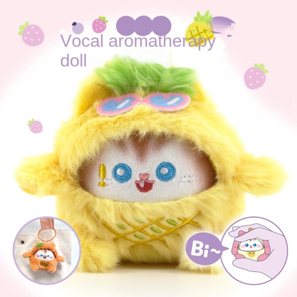 

PP Cotton Cartoon Cat Plush Keyring Stuffed Doll Fruit Cat Plush Keychain Desktop Ornaments