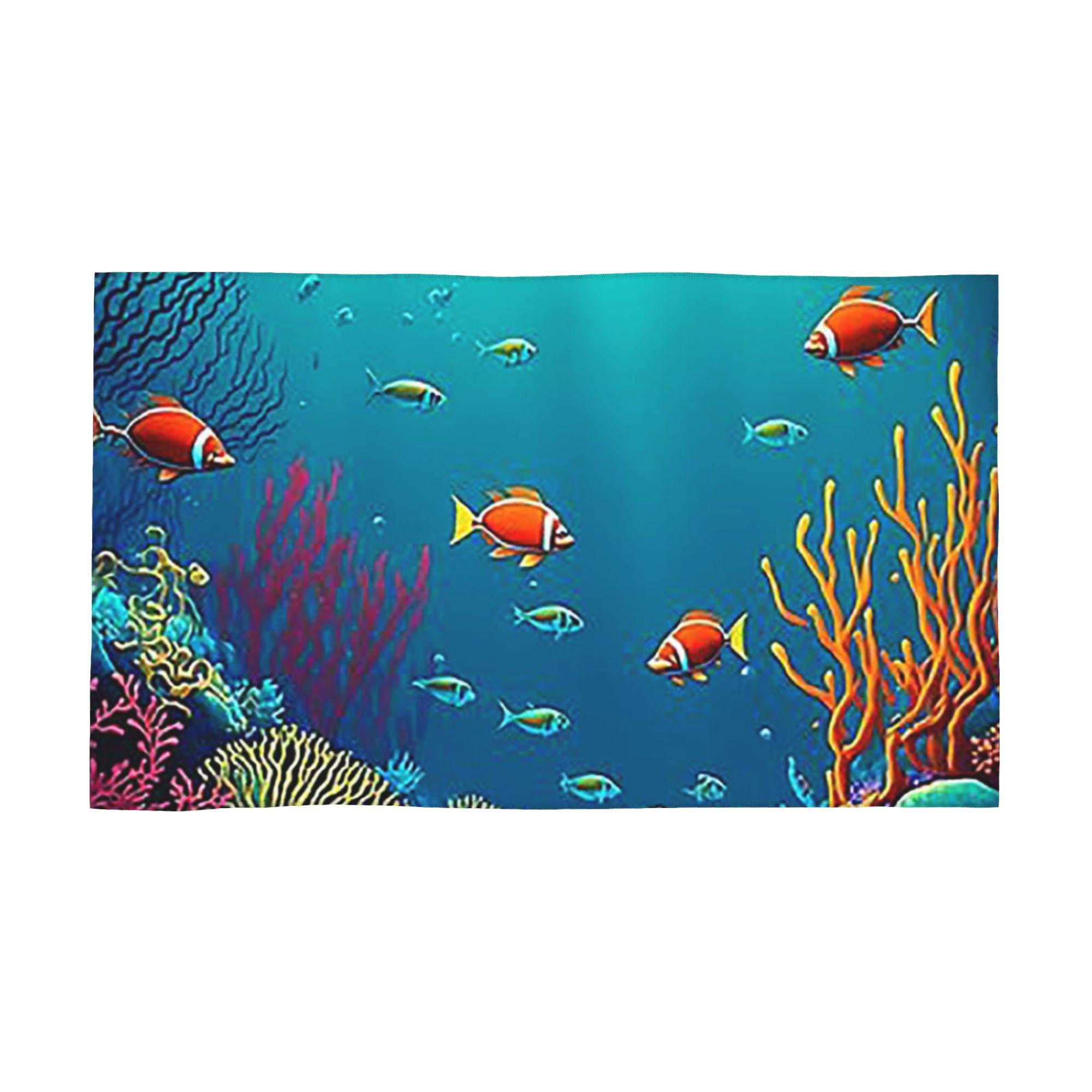 

Tropical Fishes Corals And Corals And Tropical Fish Soft Face Towel Quick Dry Pool Bath Cotton Towels Absorbent W30*H60(CM)