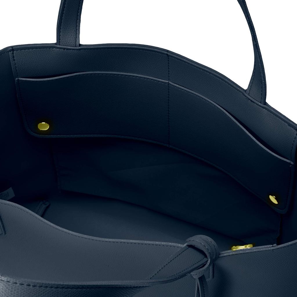 Porta Fortuna Tote Bag with Fringe Tassels, B5 Size, 4453, Navy