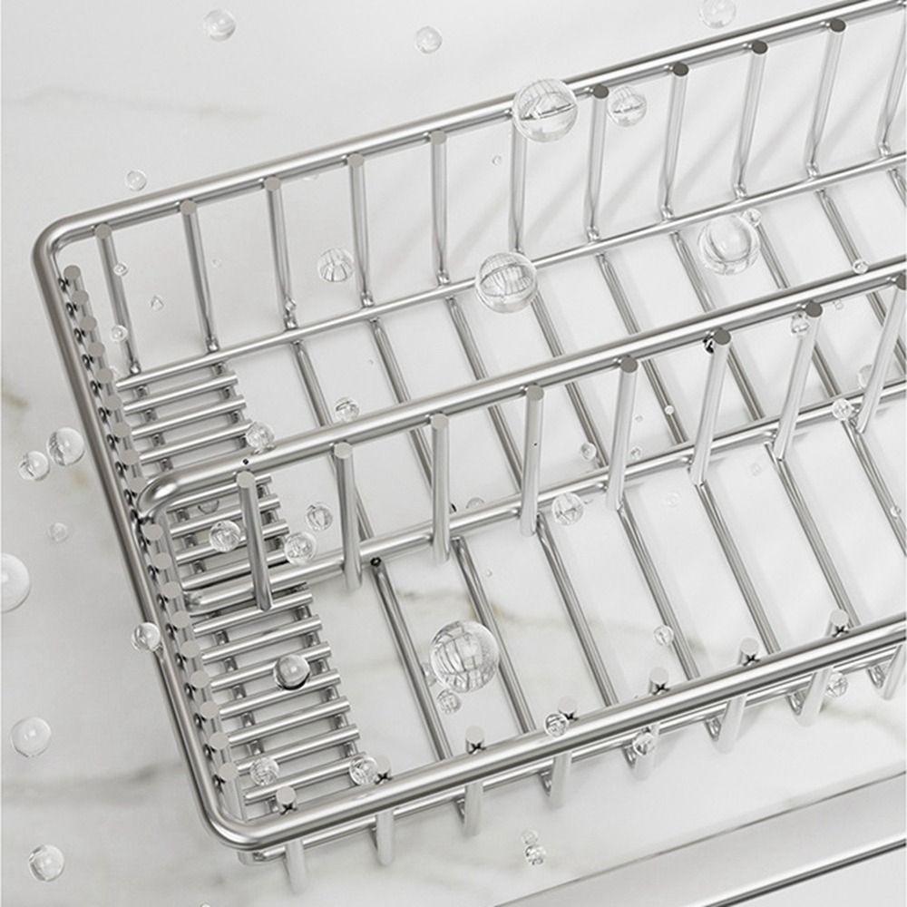 Stainless Steel Chopstick Spoon Storage Rack Silver Cutlery Storage Basket for Kitchen