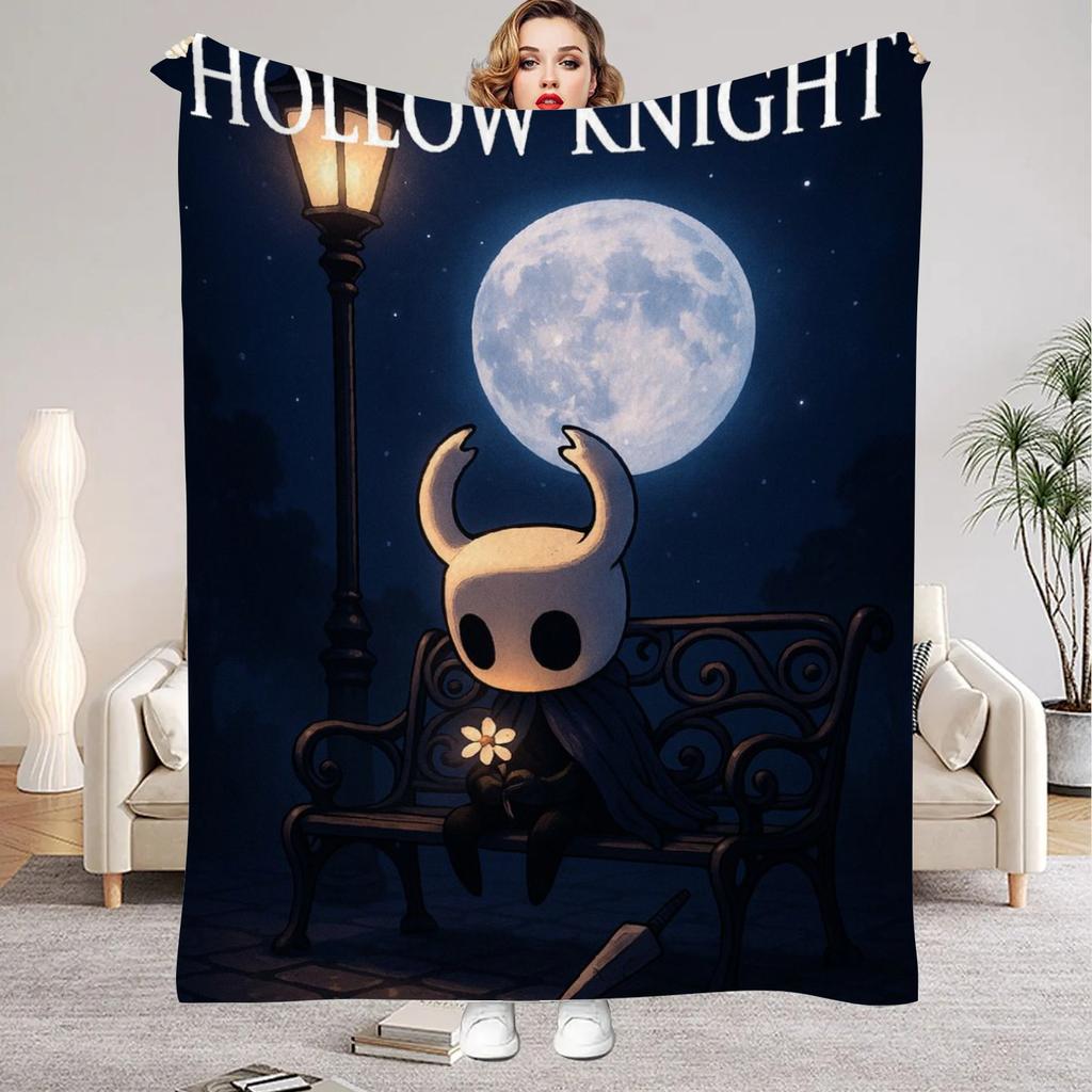 Hollow Knight Blanket Cartoon Game Printed Flannel Blanket for Home Living Room Bedroom Decor New Year Christmas Gift for Fans
