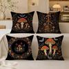 Housse de coussin champignon Cottagecore Respirante Peluche courte biologique Housse d'oreiller Lavable en machine Résistante aux plis Douce Durable