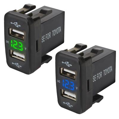 Dual USB QC Car Socket Charger 4.2A Dual USB Power Adapter For Mobile Phone 12-24V Voltmeter
