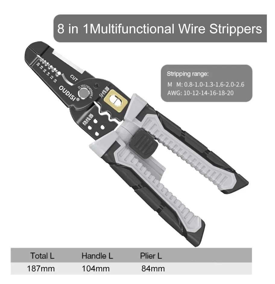 

Многофункциональные плоскогубцы 25 в 1 для зачистки проводов, плоскогубцы электрика, длинногубцы, стриппер для проводов, кусачки для кабеля, обжим клемм серый