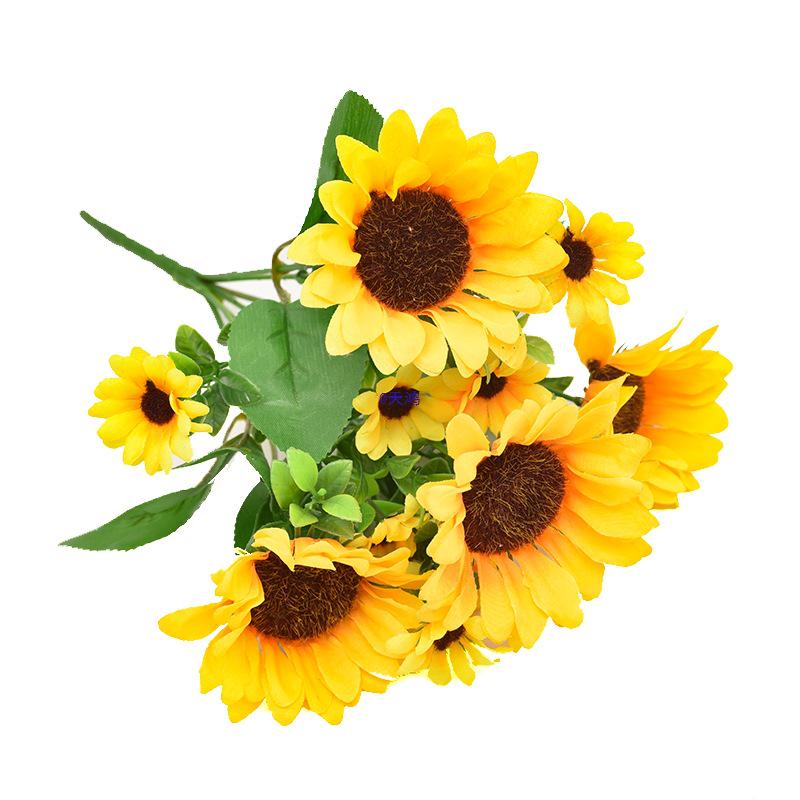 Mini Sunflower Artificial Flower Arrangement for Living Room or Dining Table Decoration