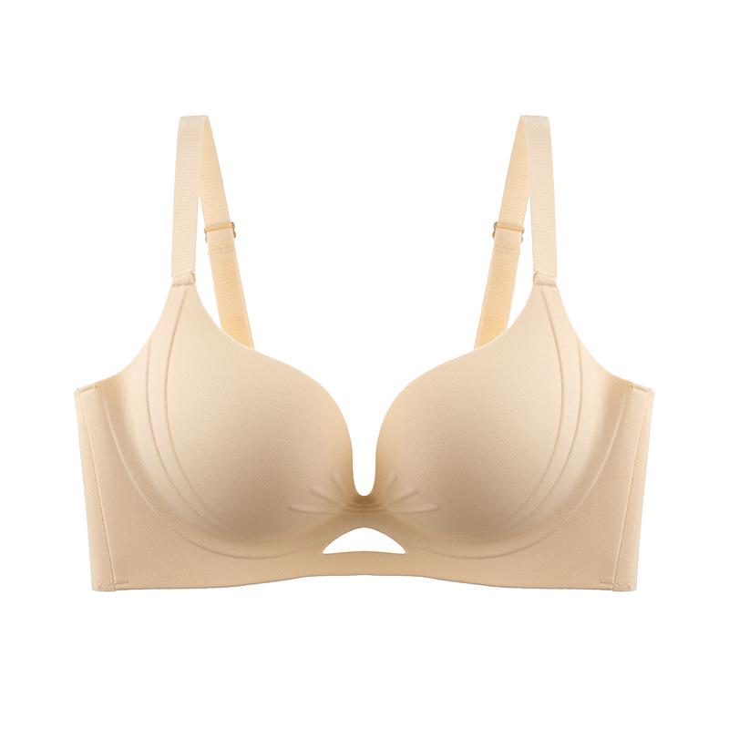 

Hollow-Out Seamless Push-Up Bra for Women 38/85B тілесний/рожевий