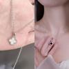 Shrimp skin four-leaf clover necklace, simple five-flower good luck and versatile jewelry for women, Japan and Korea