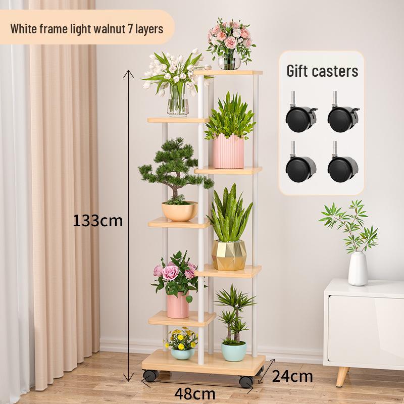 Wrought Iron Multi-Layer Tall Indoor Flower Stand for Living Room or Balcony