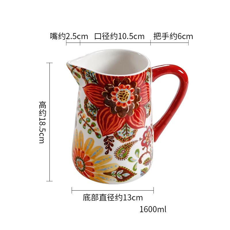 Creative Bohemian Style Ceramic Plates Retro Restaurant Salad Pasta Plate Delicious Dishes Large Soup Bowls Household Tableware