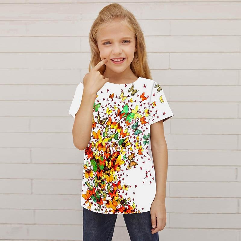 Summer T-Shirt Short Sleeved Energetic Sports Fashion Children Aged 3-12 Outdoor Leisure Daily