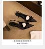 Temperament high-heeled French new bag head, bow tip 2025 rear empty temperament women's single shoes, light-mouth sandals