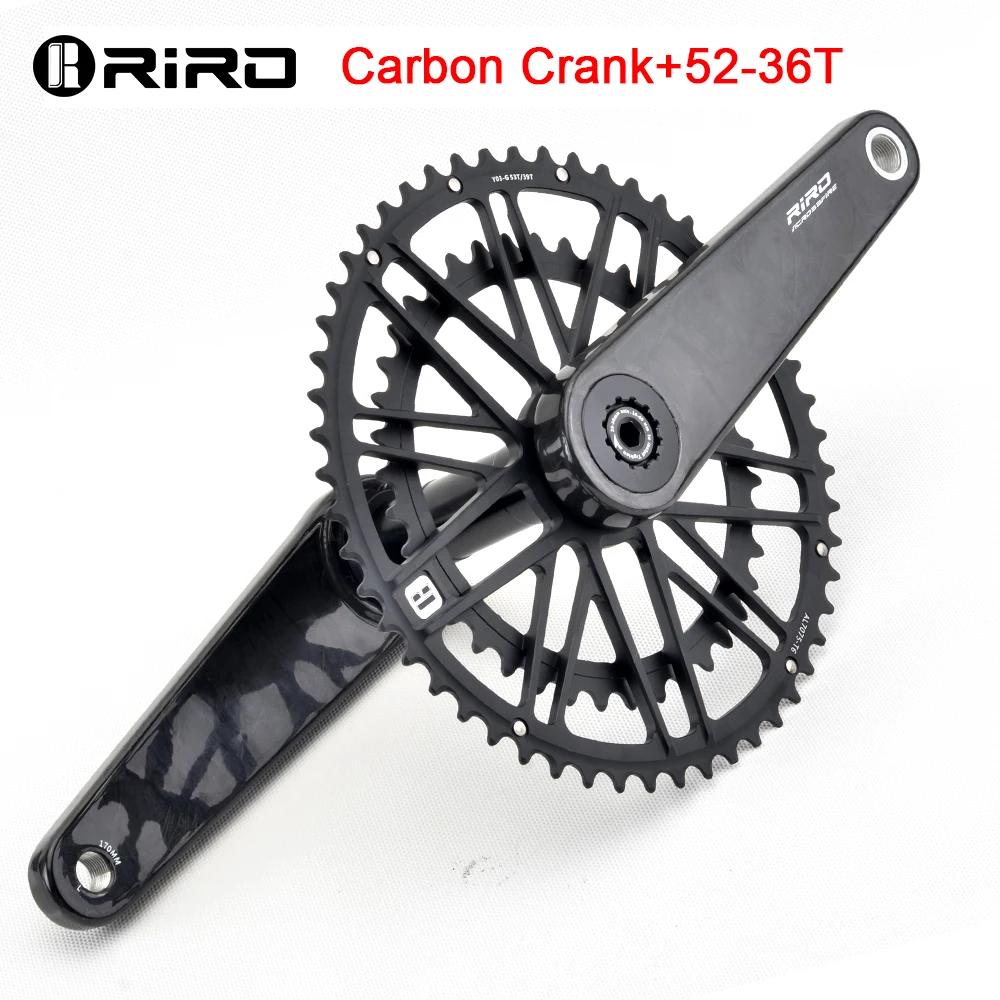RIRO Carbon Fiber Road Crankset 29MM 50-34/52-36/53-39T Compatible with 11/12 Speed Shimano Direct Mount /110/130BCD Chainrings