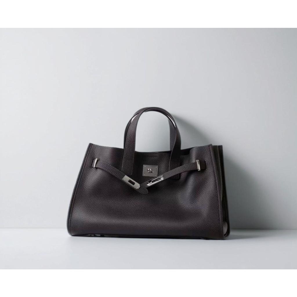 Horizontal Large First-layer TOGO Soft Cowhide Tote Bag Portable Shoulder Bag Women's Medieval Bag Large Capacity